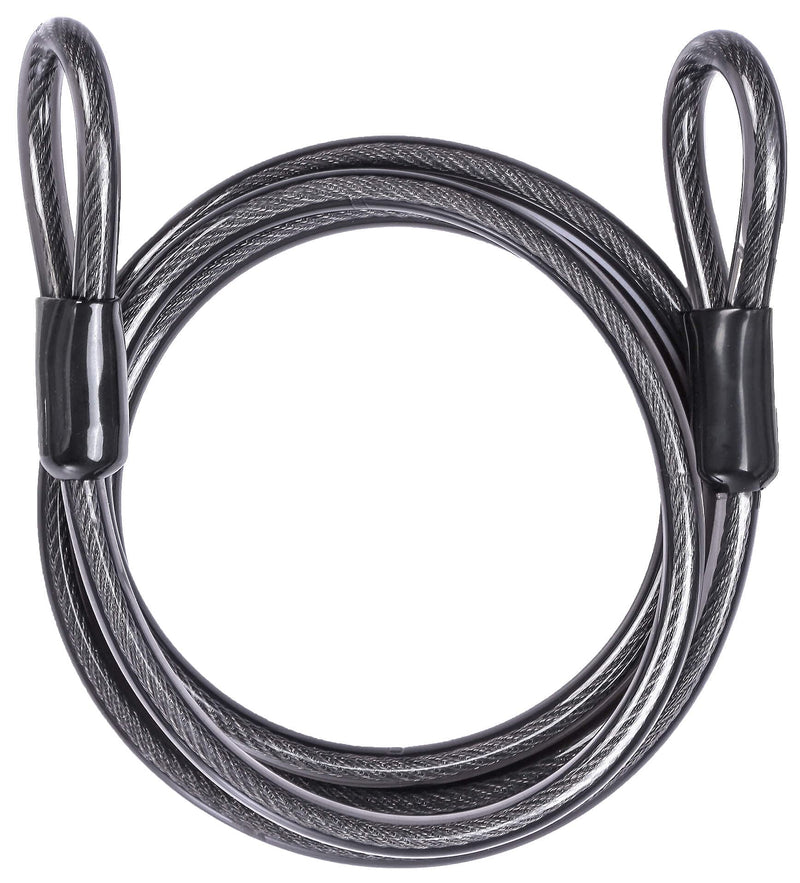 Security Steel Cable with Loops - 6ft Heavy Duty Bike Steel Cable 2/5 X 6' Braided Cable for U-Lock and Padlock - NewNest Australia