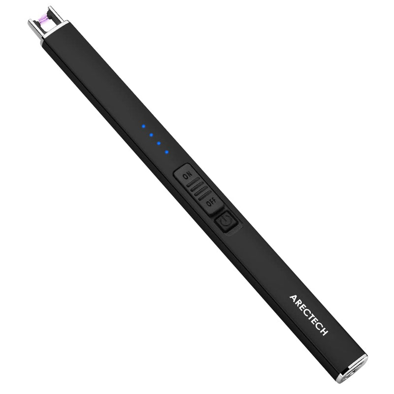 ARECTECH Lighter Electric Lighter Candle Lighter Rechargeable USB Lighter Plasma Arc Lighters for Candle Camping Kitchen Black - NewNest Australia