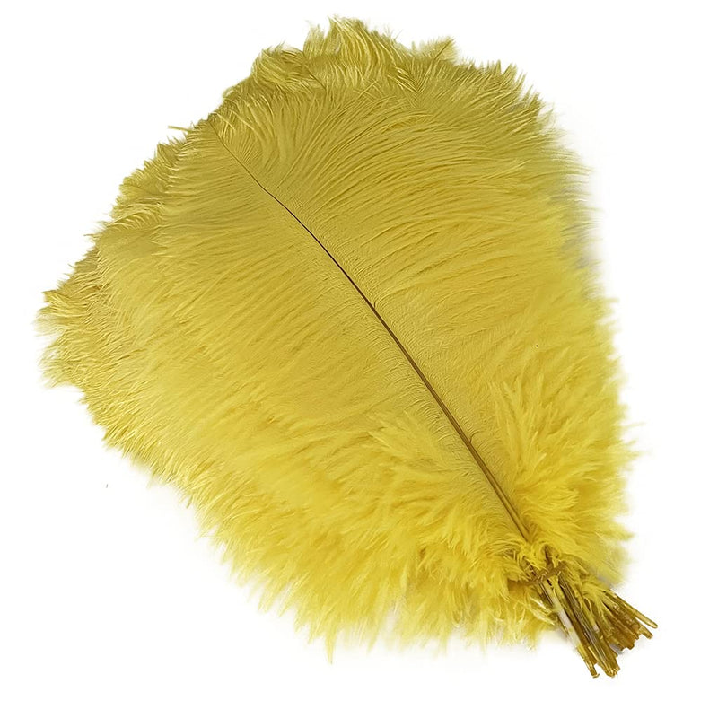 5pcs Ostrich Feathers 16-18inch(40-45cm) for Wedding Party Centerpieces Halloween Christmas Home Decorations (Yellow) yellow - NewNest Australia
