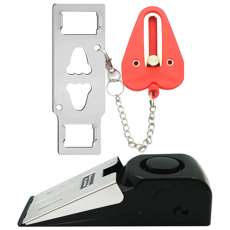 HNHMT Upgraded Portable Door Lock & Door Stop Alarm, Dual Protection Security Door Kit,Door Security Devices Pocket Self Defensey Tools,for Traveling Hotel Home Apartment College House(2 Pack) - NewNest Australia