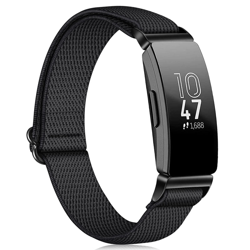 Fintie Elastic Bands Compatible with Fitbit Inspire 2 / Inspire HR/Inspire, Adjustable Stretchy Nylon Loop Band Breathable Replacement Strap Accessory Wristband, Black - NewNest Australia
