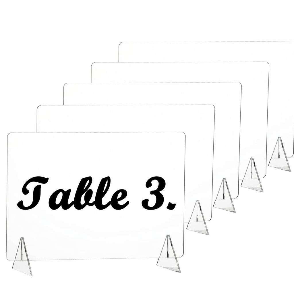 12 Pack Acrylic Sign Holder with Table Card Stands Number Signs Display Stand Clear Blank for Wedding Party Meeting Dinners Reception Centerpiece Decoration Table Sign with Marking Pen 4 x 6 inch - NewNest Australia