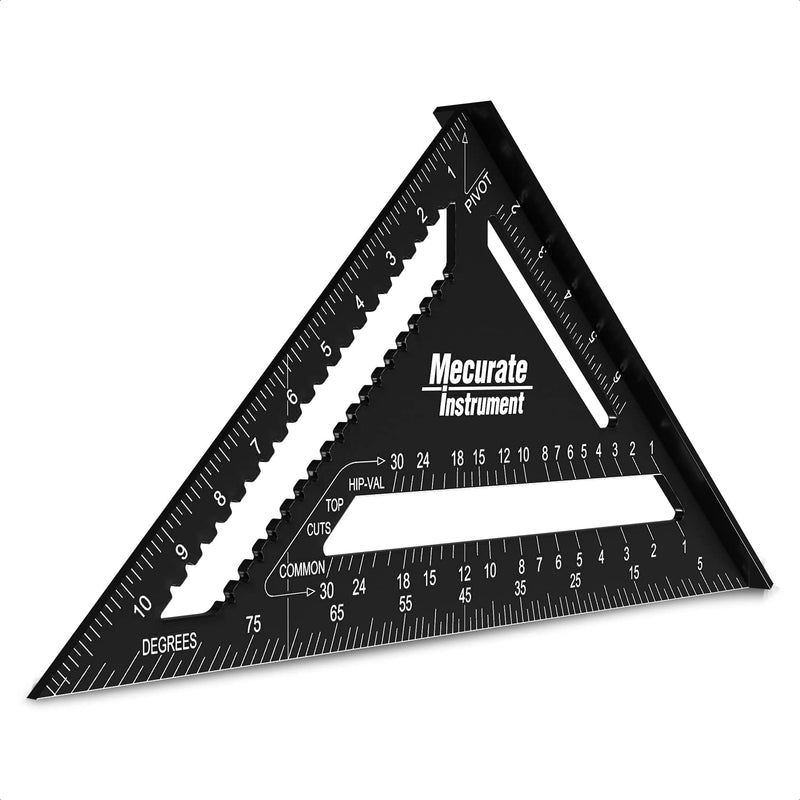 Mecurate Rafter Square, 12 inch Triangle Carpenter Square Die-cast Aluminum for Woodworking and Carpentry - NewNest Australia