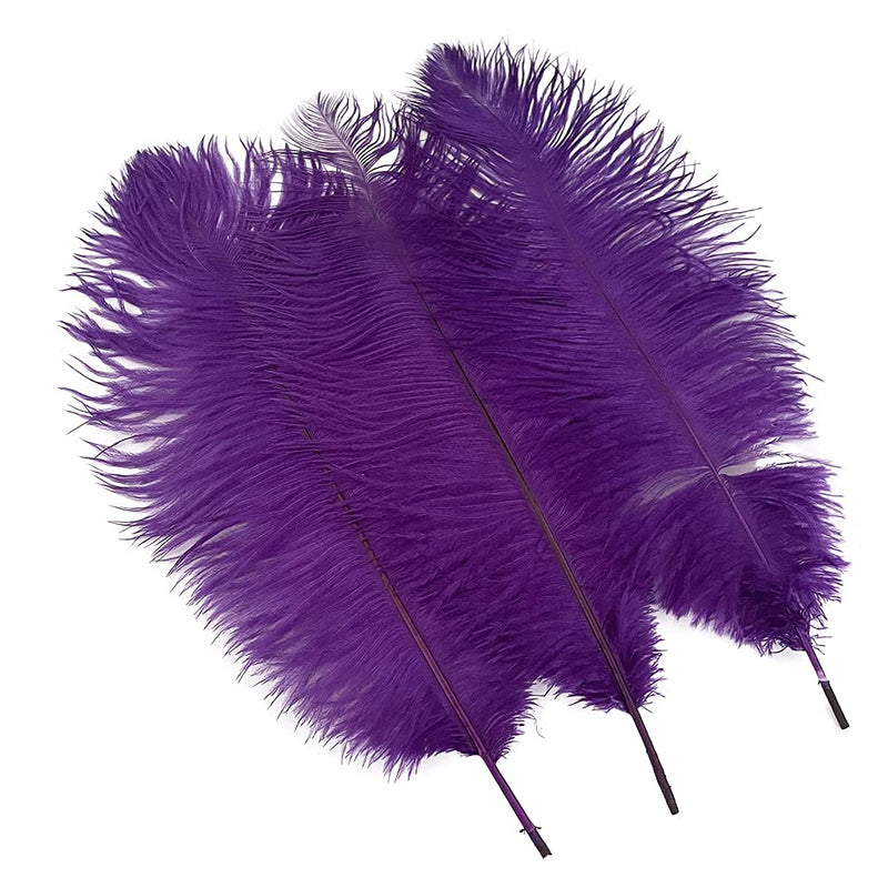 10pcs Natural Ostrich Feathers Plumes 14-16inch(35-40cm) for Craft Flower Arrangement ，Wedding Decoration and Halloween Party (Purple) purple - NewNest Australia