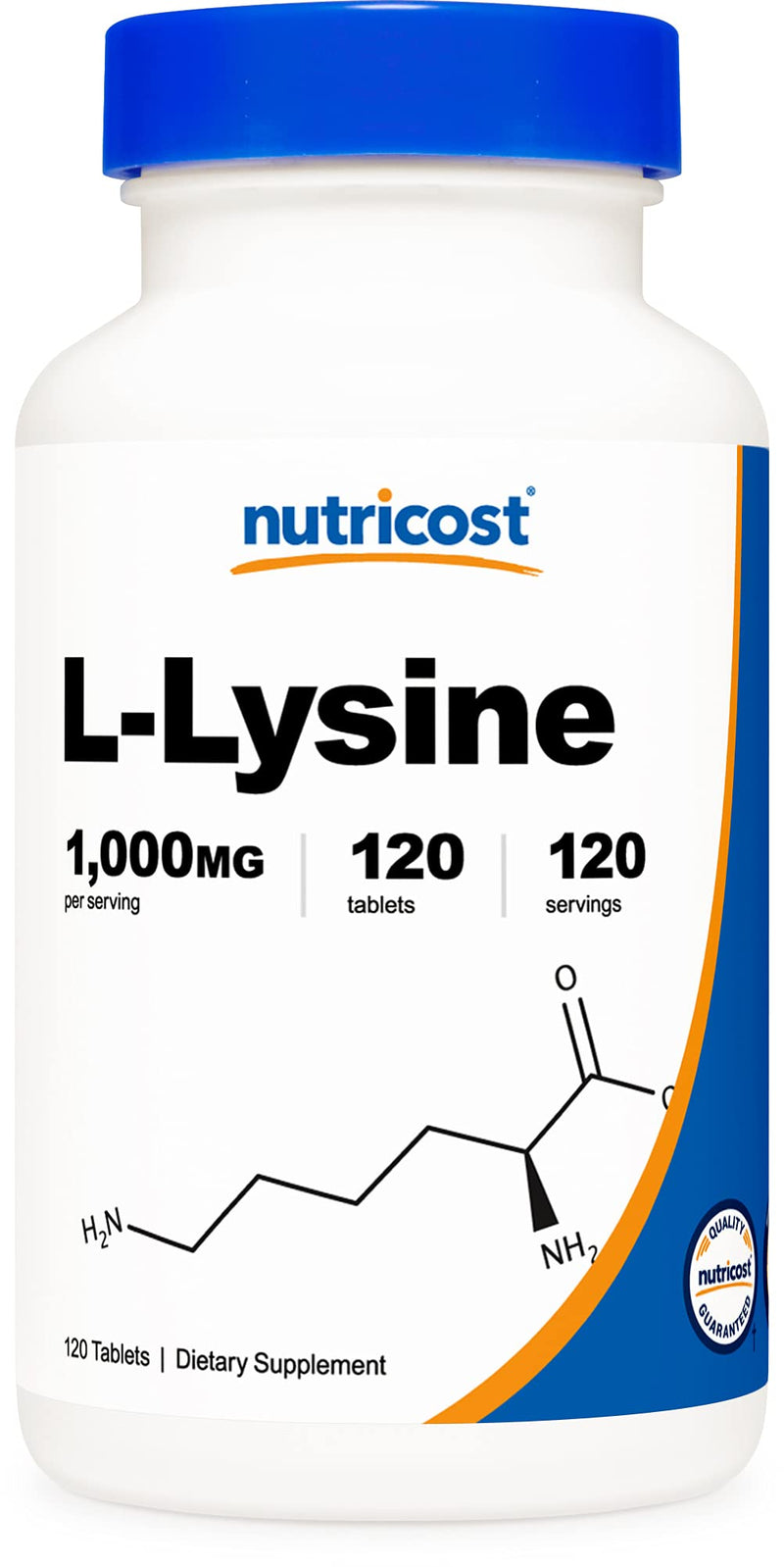 Nutricost L-Lysine 1000mg, 120 Tablets - Gluten Free, Non-GMO, and Vegetarian Friendly - NewNest Australia