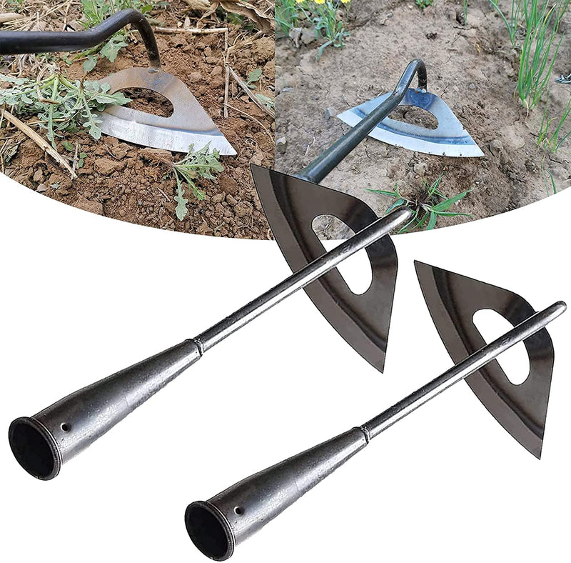 2Pcs Gardening Hand Tools Hoe, Durable All-Steel Hardened Hollow Hoe, Sharp Garden Edger Weeder,Hoe Garden Tool Hand Shovel Weed Puller Accessories for Backyard Weeding, Loosening, Farm Planting 2 pack - NewNest Australia