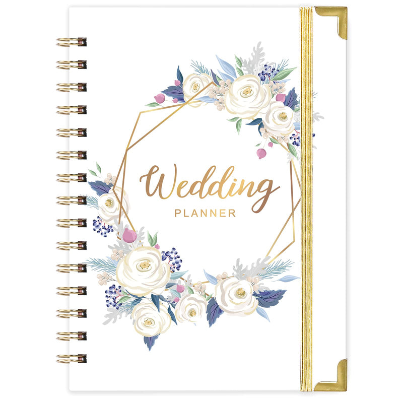 Wedding Planner - Purple White Wedding Planner Book and Organizer for The Bride with 5 Tabbed Sections, 6.5" x 8.75", Hardcover with Metal Corner + 5 Inner Pocket + Sticker + Notes Pages - NewNest Australia