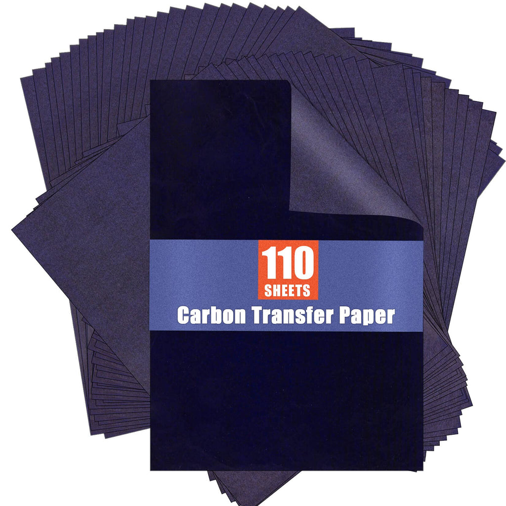 Blue Carbon Paper for Tracing Graphite Transfer-Paper - PSLER 110 Pcs Graphite Paper for Tracing Drawing Patterns on Wood Projects Canvas Fabric Artist Lettering Sketch Drawing A4 Size 8.5 X 11 Inch 110PCS Blue - NewNest Australia