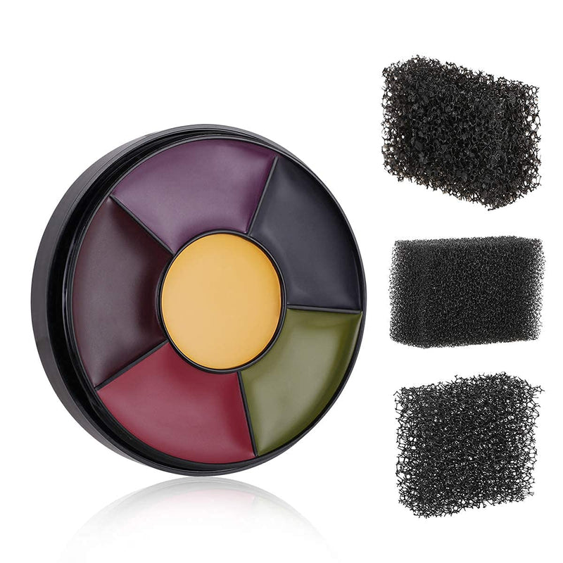 MEICOLY 6 Color Bruise Wheel for Special Effects, Face Body Oil Paint Theatrical Halloween Makeup with 3pcs Stipple Sponges - NewNest Australia