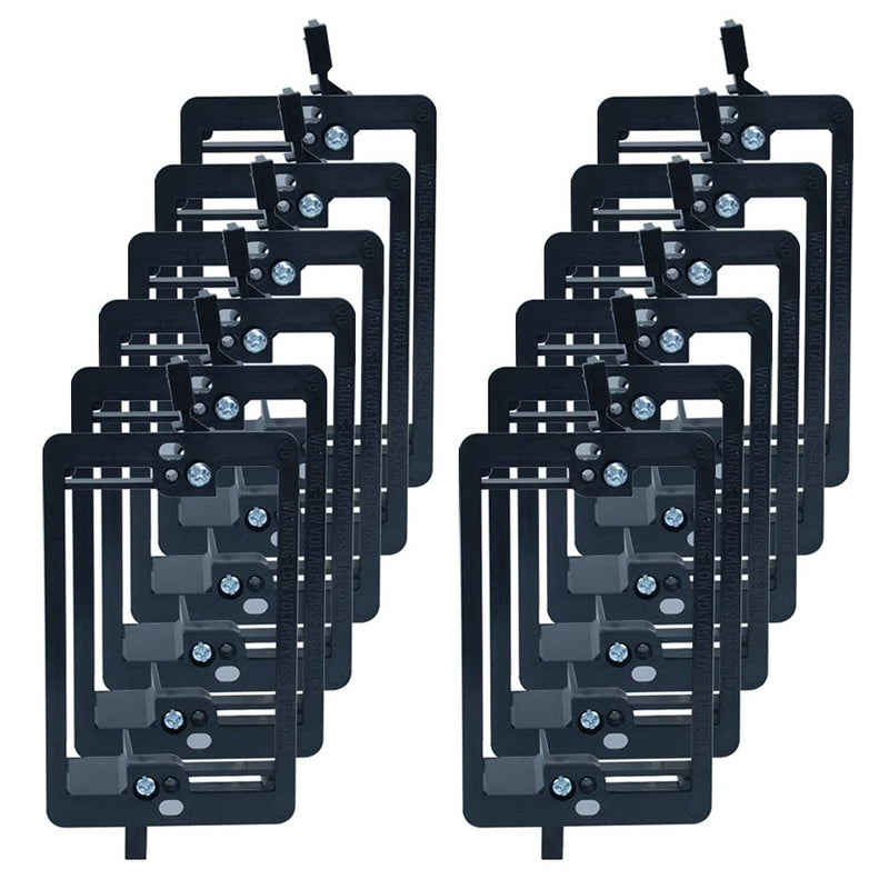 Cosfox 1 Gang Low Voltage Mounting Bracket for Passing Though Telephone Wires, Network Cables, HDMI, Coaxial, Speaker Cables, TVCable, Pack of 12, Black, 24 Screws and Cutting Template Included - NewNest Australia