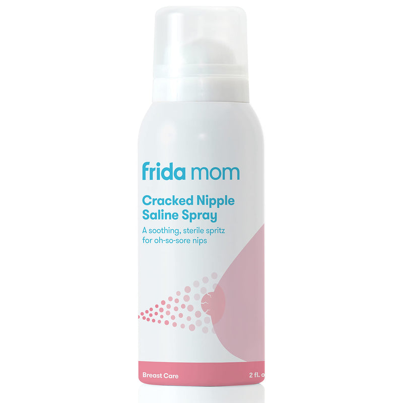 Frida Mom Cracked Nipple Soothing Spray | All-Natural Saline Spray to Heal Sore, Cracked Breastfeeding Nipples | Spray + Air-Dry | Gentle for Baby + Mom | 2 Fl oz Cracked Nipple Spray White - NewNest Australia