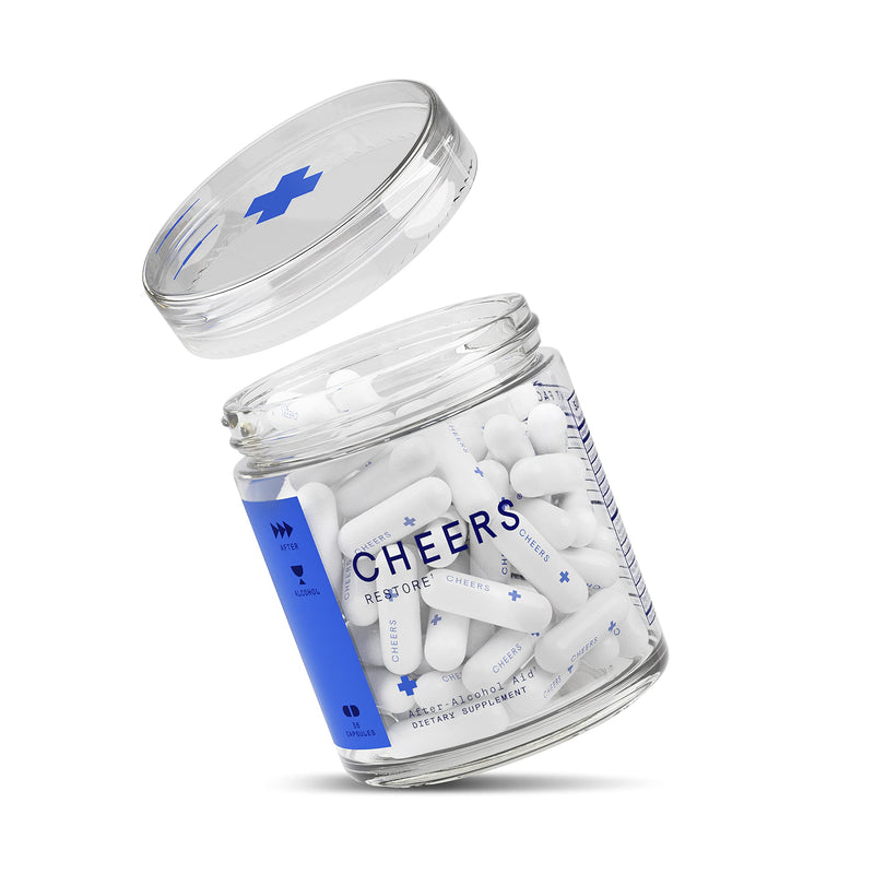 Cheers Restore Dihydromyricetin (DHM) Supplement - Reduces GABAa Rebound, Supports The Liver, Increases Acetaldehyde Metabolism. Feel Great After Drinking. (12 Doses) 1 - NewNest Australia