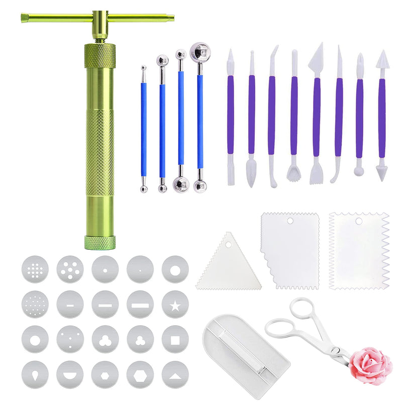 Seasonsky 19 PCS Polymer Clay Extruder kit, Rotary Clay Extruder with 20 Tips Sugar Extruder Disks, Polymer Clay Cutters, Clay DIY Tool for Clay Modeling Tool - NewNest Australia