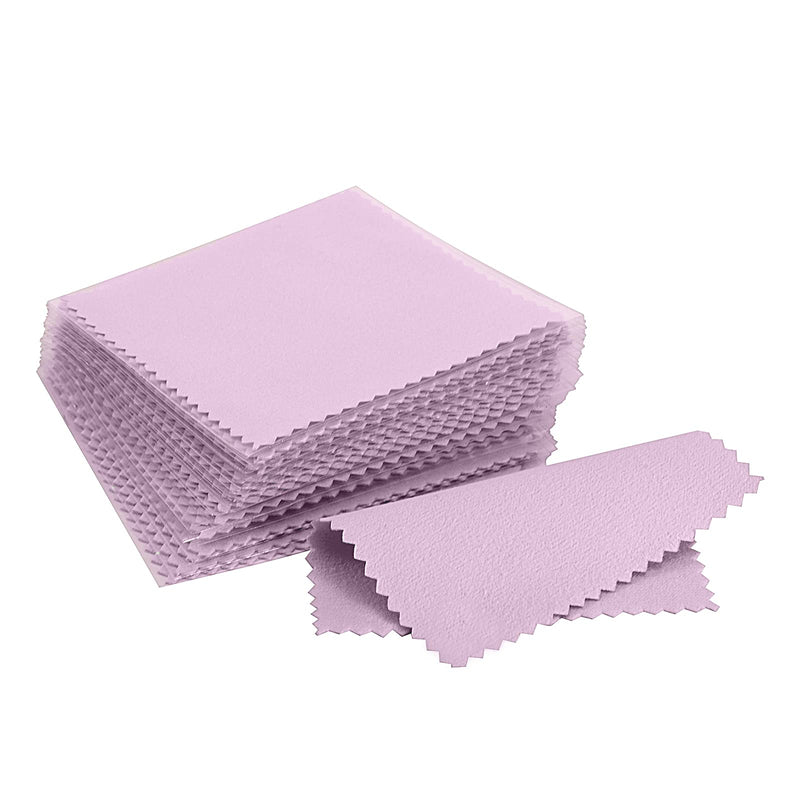 CATIFLIN 100pcs Premium Jewelry Cleaning Cloth, Silver Polishing Cloth Individually Wrapped, for Sterling Silver, Gold, Brass, Silverware, Coin, Ring, Watch and More (Purple, 3.15" x 3.15") purple - NewNest Australia