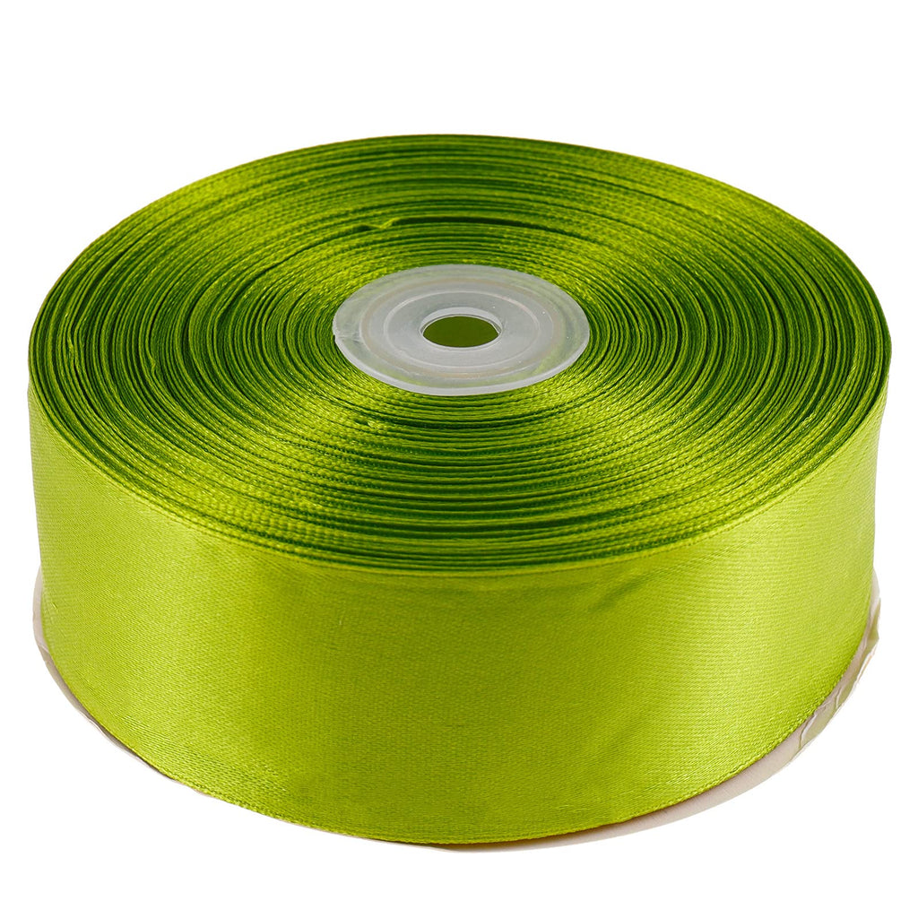 YBLANDEG Satin Ribbon Solid Color Apple Green 1-1/2 inches X 50 Yards,Double Faced Polyester Fabric Ribbon for Gifts Wrapping, Wedding, Party, Hair, Crafts, Bows, DIY Decor Ornaments 1-1/2" X 50 Yards - NewNest Australia