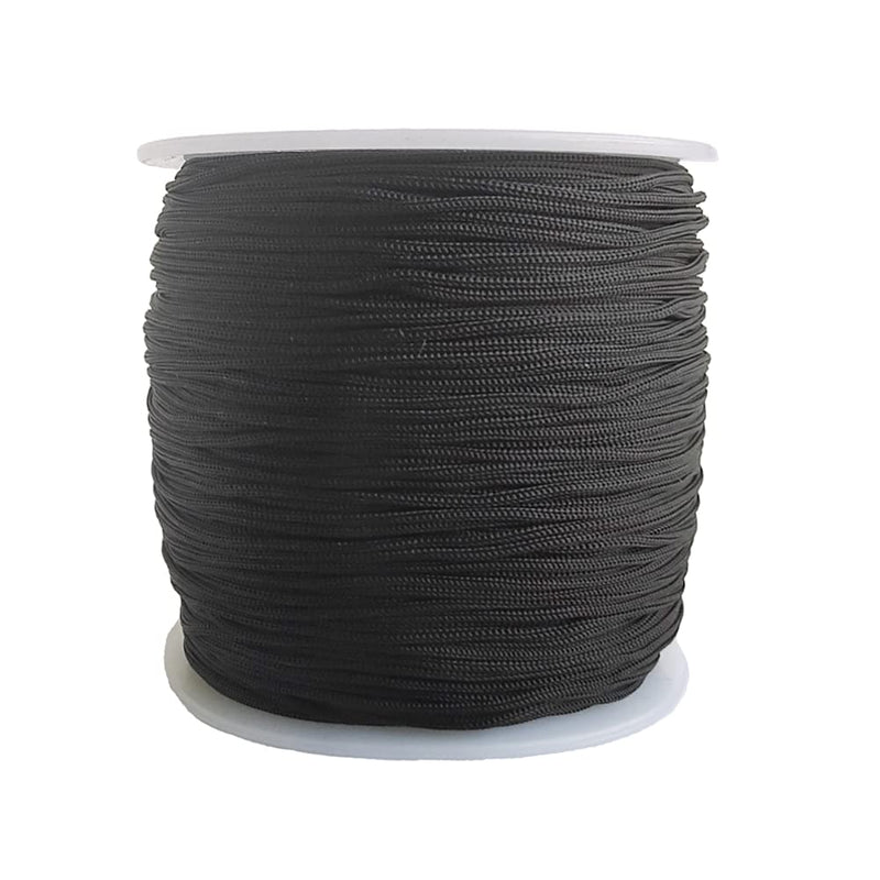 1.0MM 136 Yard Nylon Cord Rattail Trim Thread for Chinese Knotting,Macrame,Kumihimo Beading,Jewelry Making,Bracelets (Black) Black - NewNest Australia