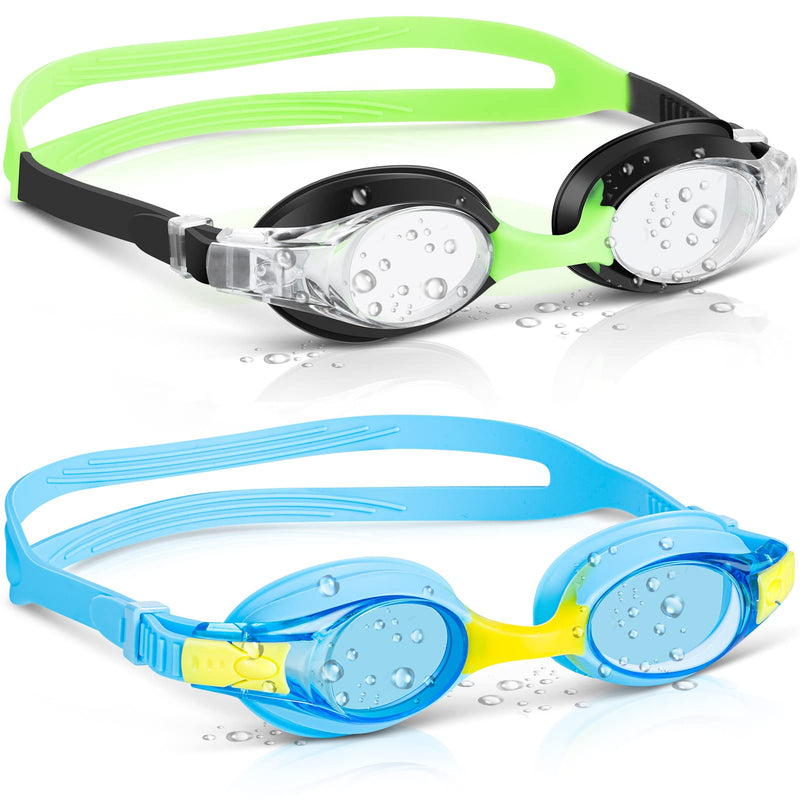 Portzon Unisex-Child Swim Goggles, Anti Fog No Leaking Clear Vision Water Pool Swimming Goggles Blue + Black - NewNest Australia