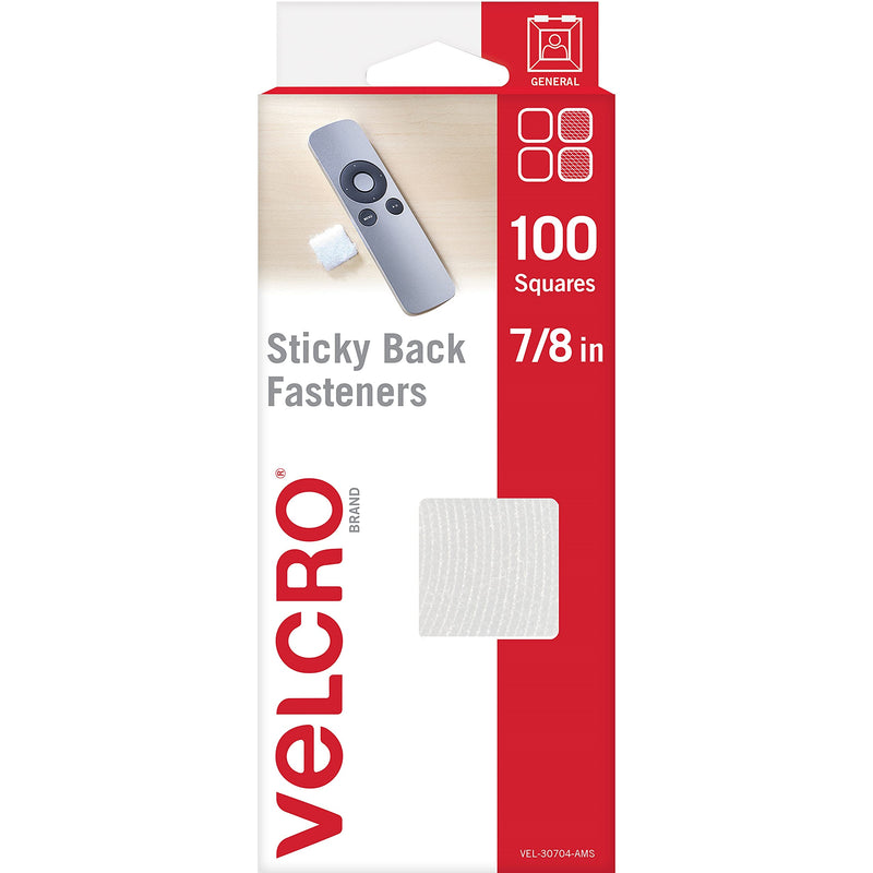 VELCRO Brand Adhesive Squares, 100pk 7/8" White, Mounting Tape for Office Organization, Laminated Signs Classroom Décor - NewNest Australia