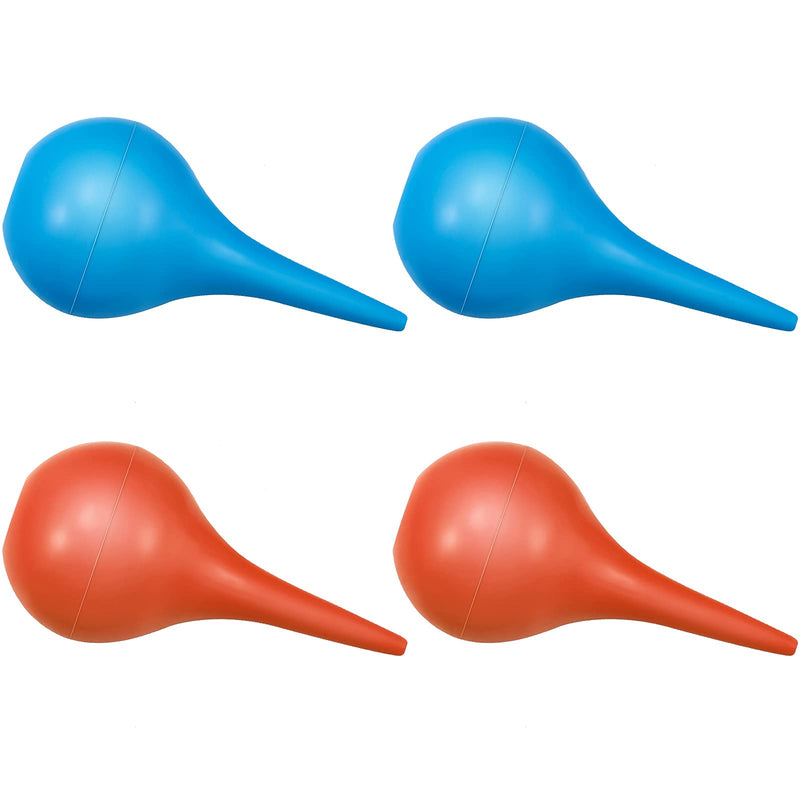 4 Pack Ear Syringe Hand Bulb 60 ml Ear Washing Squeeze Bulb Rubber Suction Syringe Ball Ear Cleaning Bulb for Baby Kids Adults, Wax Removal Tool Ear Syringe, Orange, Blue - NewNest Australia