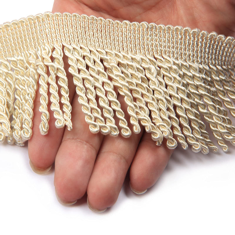 HedongHexi Curtain Fringes Bullion Fringe Trim 5 Yard x 2.5 Inches Fabric Trims Sewing DIY Decoration for Curtain Sofa Clothes (Beige, 5 Yard) beige - NewNest Australia