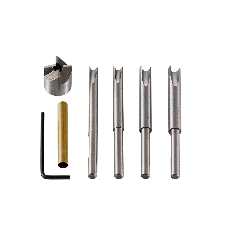 Wood Turning Pen Barrel Kits, 7 Pcs Trimming Mandrel Set (3/4" Cutting Head, 7mm, 8mm, 3/8", 10mm Pilot Cutter Shafts, 0 Size Adaptor Sleeve and Hex Key Wrench) - NewNest Australia
