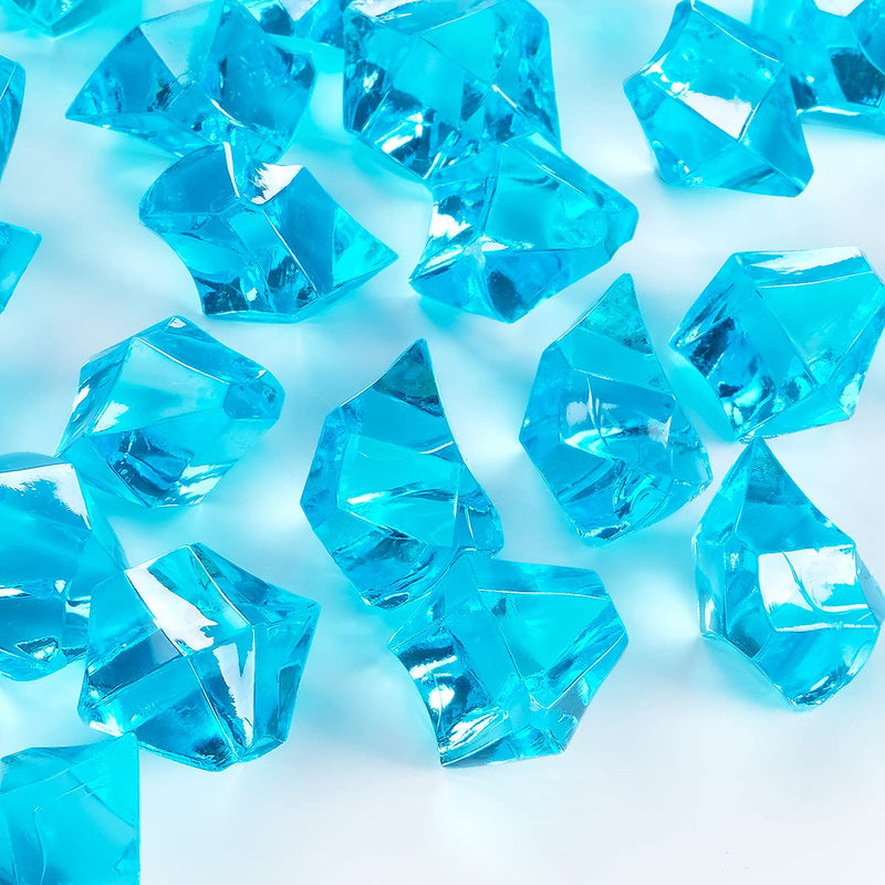 Babenest Acrylic Crushed Ice Rocks, 150 PCS Fake Crystals Plastic Ice Cubes Diamonds Gems for Vase Fillers, Home Decoration, Table Scatter, Event, Wedding, Arts & Crafts (Baby Blue) Baby Blue - NewNest Australia