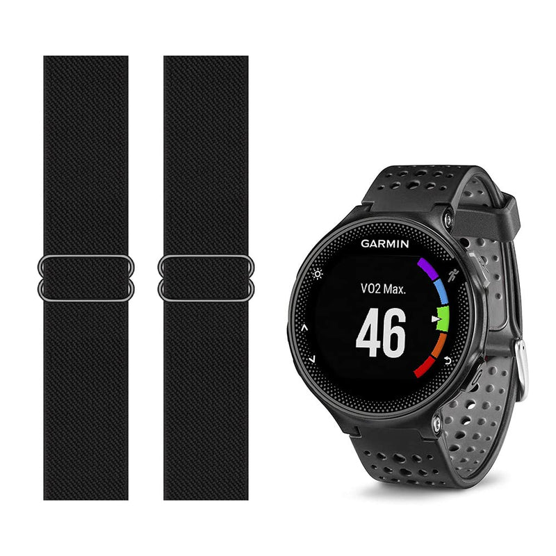 C2D JOY Stretchy Loop Strap Adjustable Elastic Nylon Wristband Compatible with Garmin Forerunner 235/735XT Watch (Black)2-PACK Medium Black - NewNest Australia