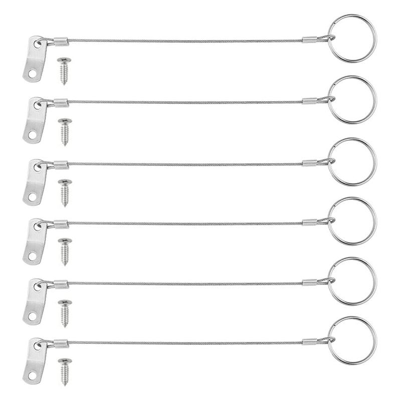 brandname Wwxuanke Stainless Steel Lanyard 316 Cable Tether Safety Wire Marine Hardware for Loss Prevention 1 Loop with Quick Release Ring and Rubber Coating 6 Pcs, silver white - NewNest Australia