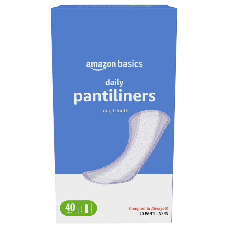 Amazon Basics Daily Pantiliner, Long Length, 40 Count, 1 Pack (Previously Solimo) Long (40 Count) - NewNest Australia