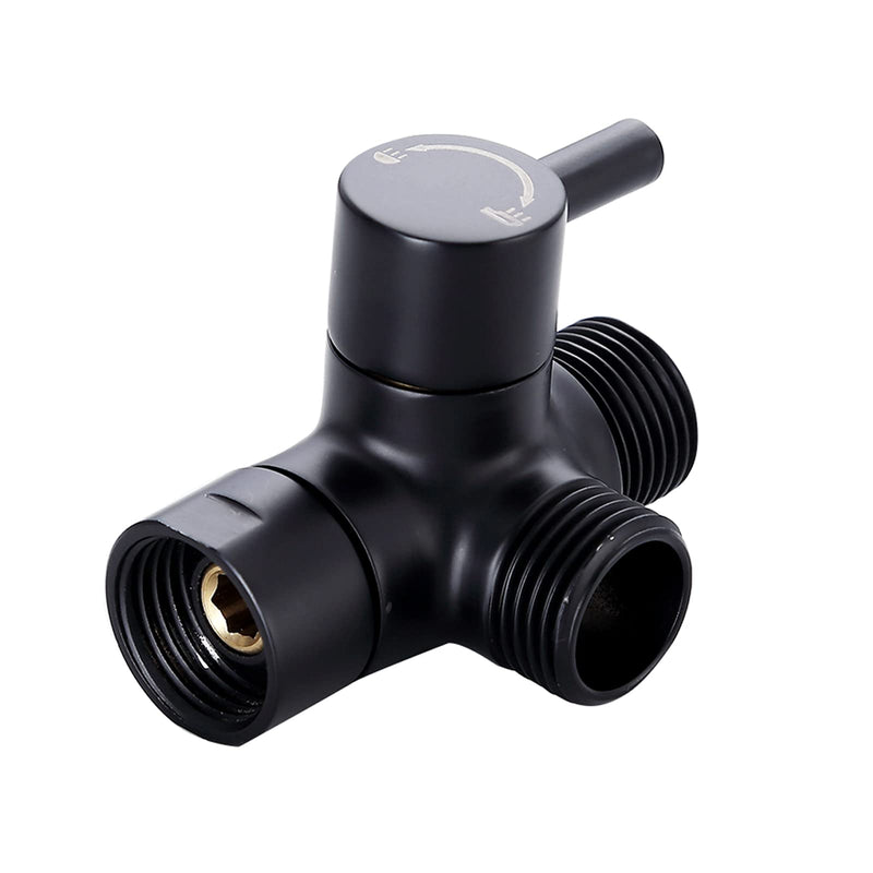 Little World Shower Arm Diverter Valve - 3 Way Shower Diverter Valve, G1/2 Solid Brass Shower Head Valve Diverter for Universal Hand Held Showerhead and Fixed Spray Head Shower System (ORB, Black) - NewNest Australia