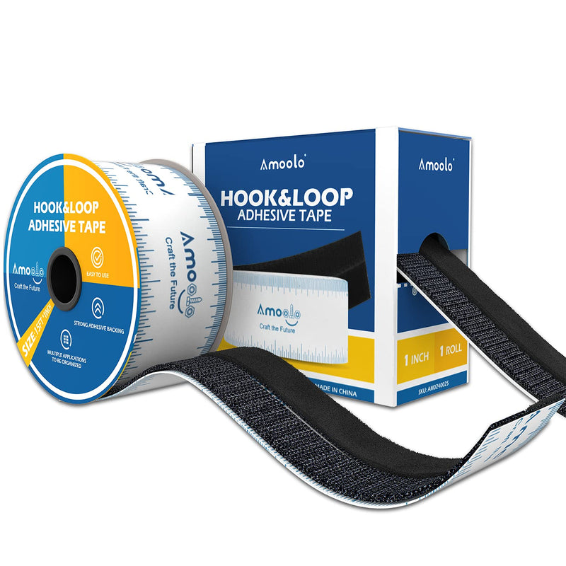 Amoolo Hook and Loop Tape (1 Inch x 15 Feet) , Heavy Duty Self-Adhesive Sticky Back for Home, Office, Classroom and Outdoor Organization 1 INCH - NewNest Australia