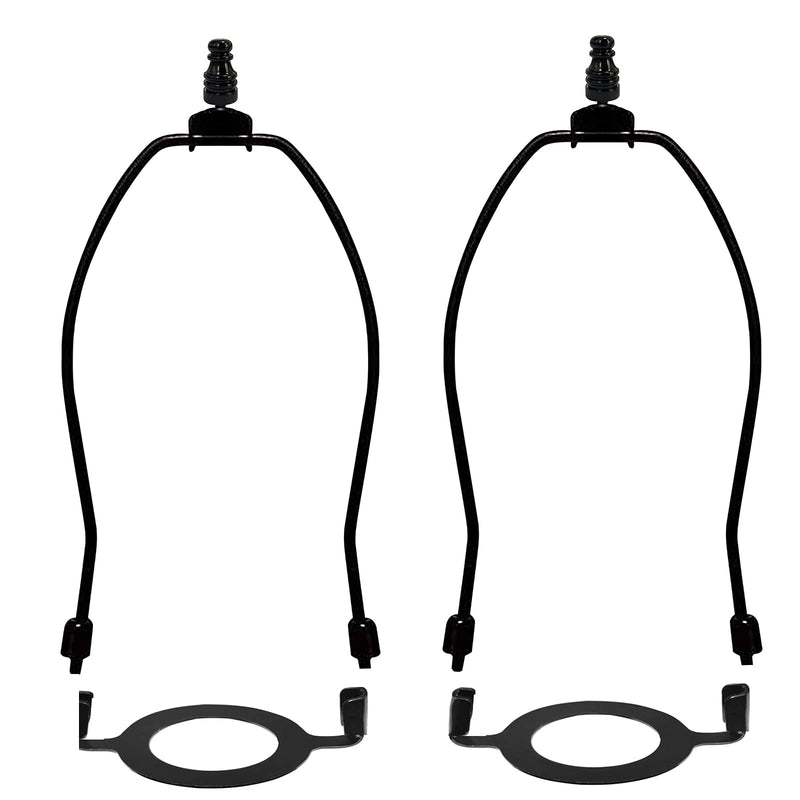 Lamp Shade Harps Holder Adjustable Kit - 8 10 Inch with E26 UNO Light Base Set Lampshades parts for Table and Floor Lamps finials Bracket Light Fitting - 2 Pack (Black, 8 Inch) Black - NewNest Australia