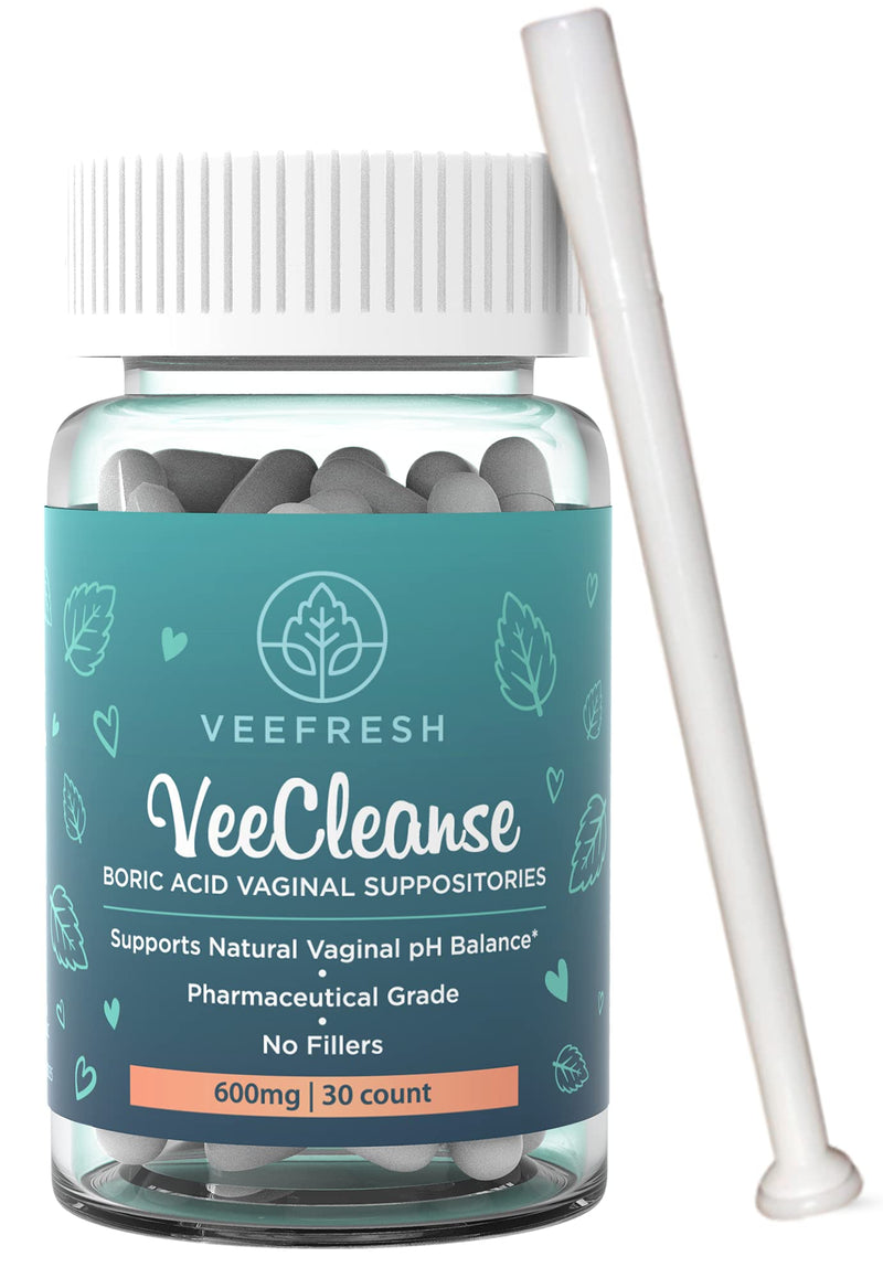 VeeFresh - VeeCleanse Boric Acid Vaginal Suppositories + Suppository Applicator - Vaginal pH Balance Suppositories - Vaginal Odor Control - Feel Fresh, Feminine and Confident - NewNest Australia