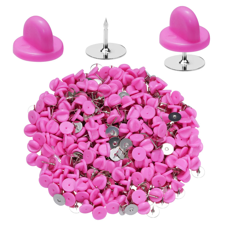 400pcs PVC Rubber Pin Backs Heliltd Butterfly Clutch Pins Tie Tacks Blank Pins for Uniform Badges Backing Holder Clasp Lapel Pin Enamel Pins(200 Sets) Pink - NewNest Australia