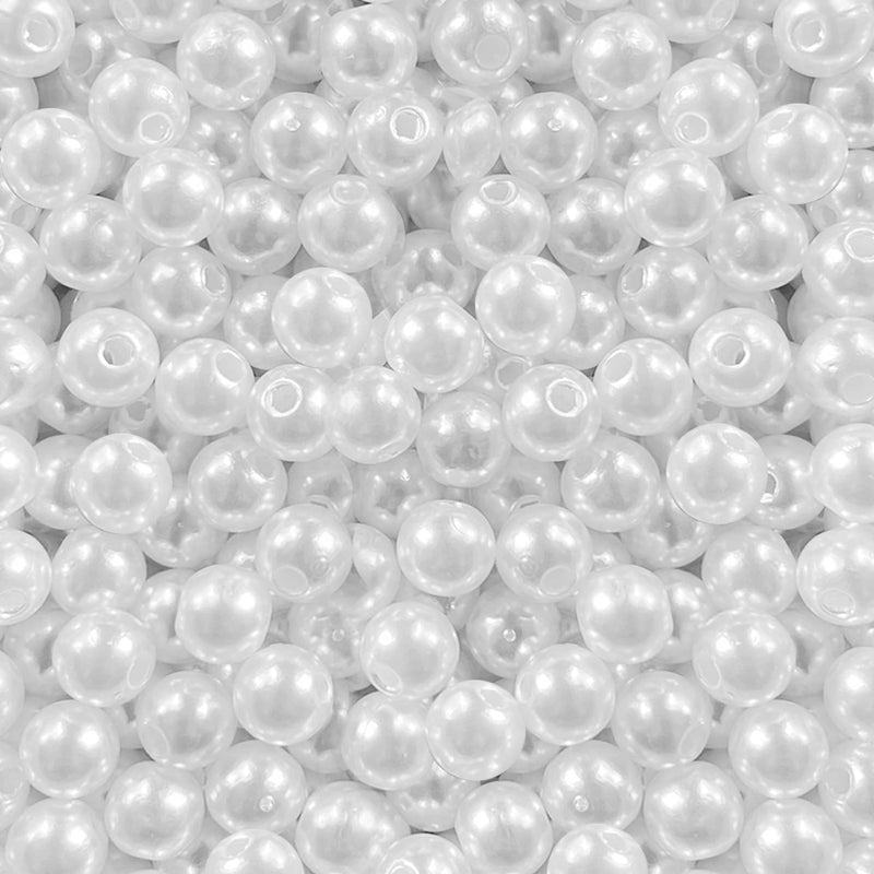 HILELIFE Pearl Beads for Jewelry Making - 1000 PCS 8mm White Pearls for Jewelry Making, Pearls for Crafts, Round Loose Pearls Beads with Hole for Necklaces Bracelets Earrings Choker Making White 1000pcs - NewNest Australia