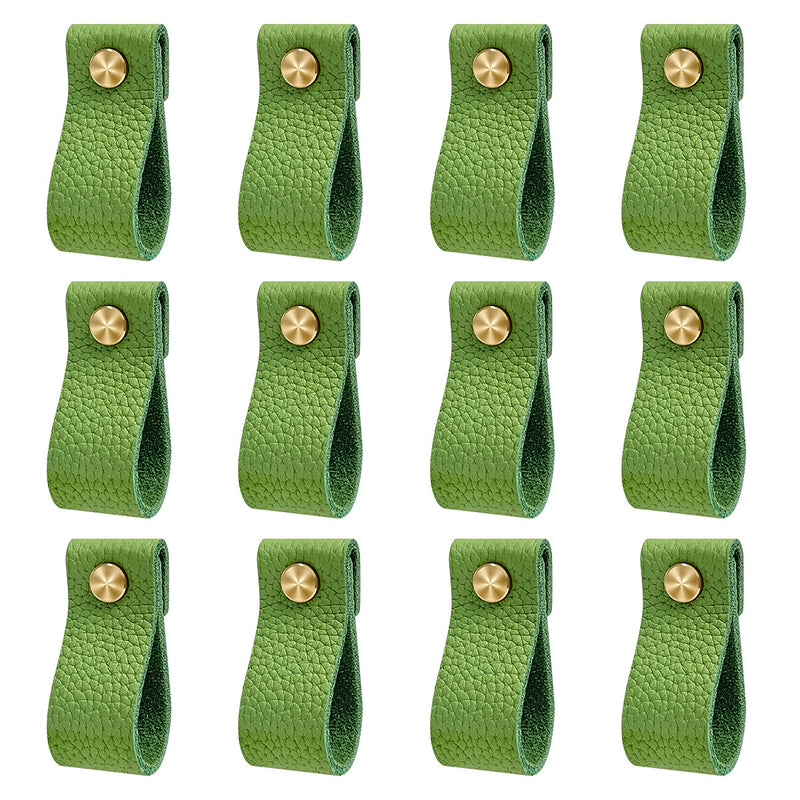 Leather Drawer Knobs 12 Pack Dresser Pulls Soft Handles Can Avoid Collisions Perfect for Replacing Traditional Metal Cabinet Hardware and Upgrading Your Furniture (Avocado) Avocado - NewNest Australia