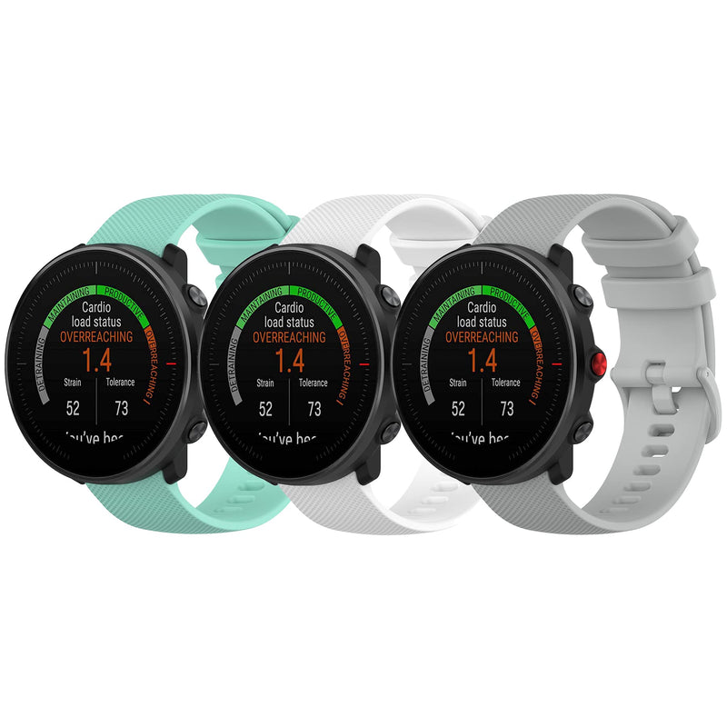Fit for Polar Ignite/Polar Unite Watch Band Women Men, Sport Silicone Replacement Bands Straps Wristbands Bracelet Accessories Fit for Polar Unite/Polar Ignite Smartwatch Green White Gray - NewNest Australia