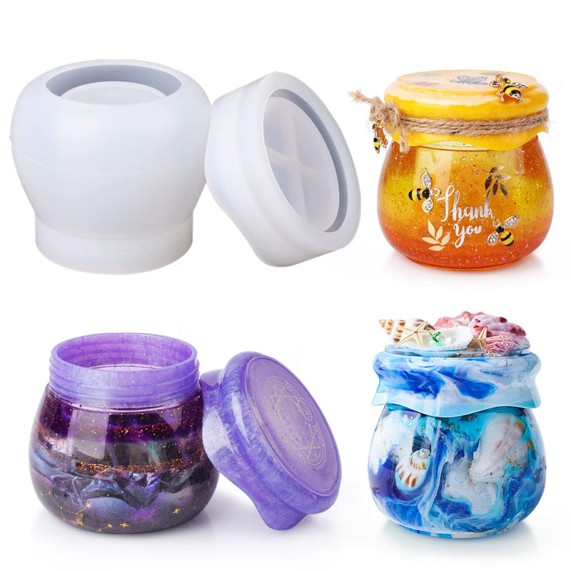 LET'S RESIN Silicone Jar Molds, Jar Resin Molds with Lid,Resin Pudding Silicone Molds for Storage Bottle,Candle Holder,Candy Container,Flower Pot, Gifts Storage Jar Molds - NewNest Australia