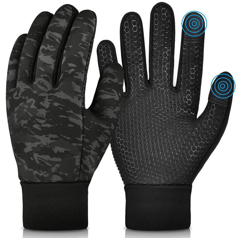 Kids Winter Warm Gloves with Grip - Boys Girls Thermal Fleece Running Cycling Gloves Touch Screen Cold Weather Soft Anti Slip Mittens for Sport Ski Snow Bike Hiking 8-10 Years - NewNest Australia