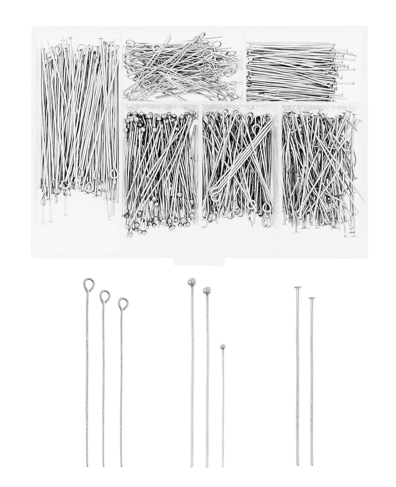 Mandala Crafts Open Eye Pins for Jewelry Making – Stainless Steel Head Pins for Making Jewelry - Bead Eye Pins for Earring Making Necklace Bracelet Clay Charms 30mm 40mm 50mm 600 PCs - NewNest Australia