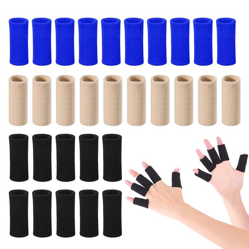 Finger Support Compression Sleeves (30Pcs), Breathable Thumb Support Brace Splint Arthritis Sleeve for Finger Joint Pain Relief, Comfortable Finger Protector for Triggger Finger Sports Aid Support - NewNest Australia