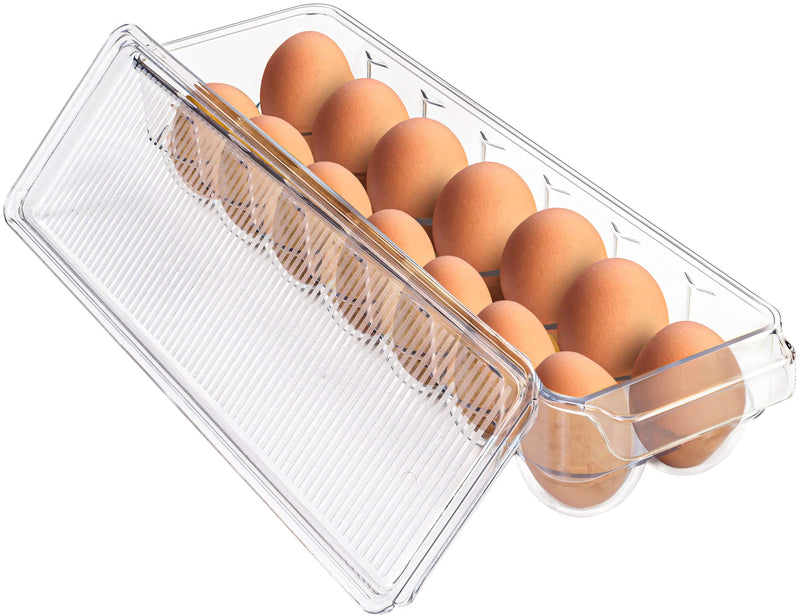Utopia Home Egg Container For Refrigerator - 14 Egg Container With Lid & Handle, Egg Holder For Refrigerator, Egg Storage & Egg Tray (Pack of 1) - NewNest Australia