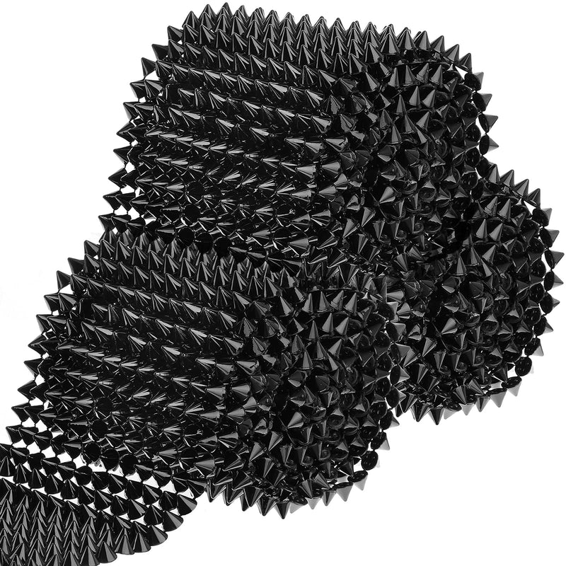 3 Yards Sew Stitch On Spike Stud Cone Flatback Spike Studs Rivets DIY Punk Trim Bead for Clothing, Wedding, Performance, Arts and Crafts Decoration (Black) Black - NewNest Australia
