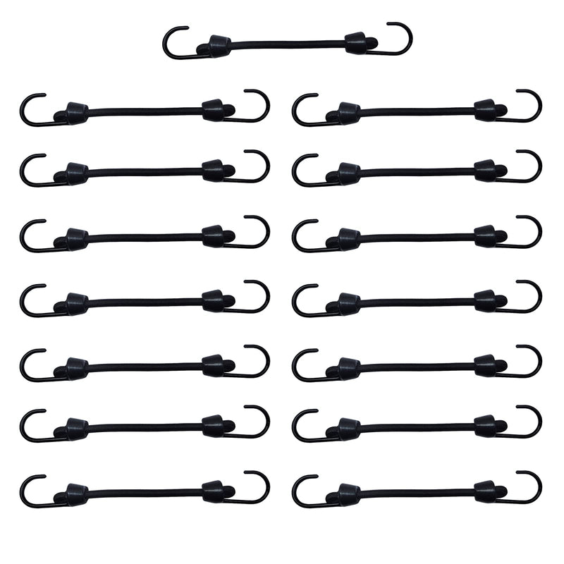 Joneaz Mini Bungee Cord with Hooks 2 Inch, Plastic Coated, Without Sharp Hook End, 15 Piece - NewNest Australia