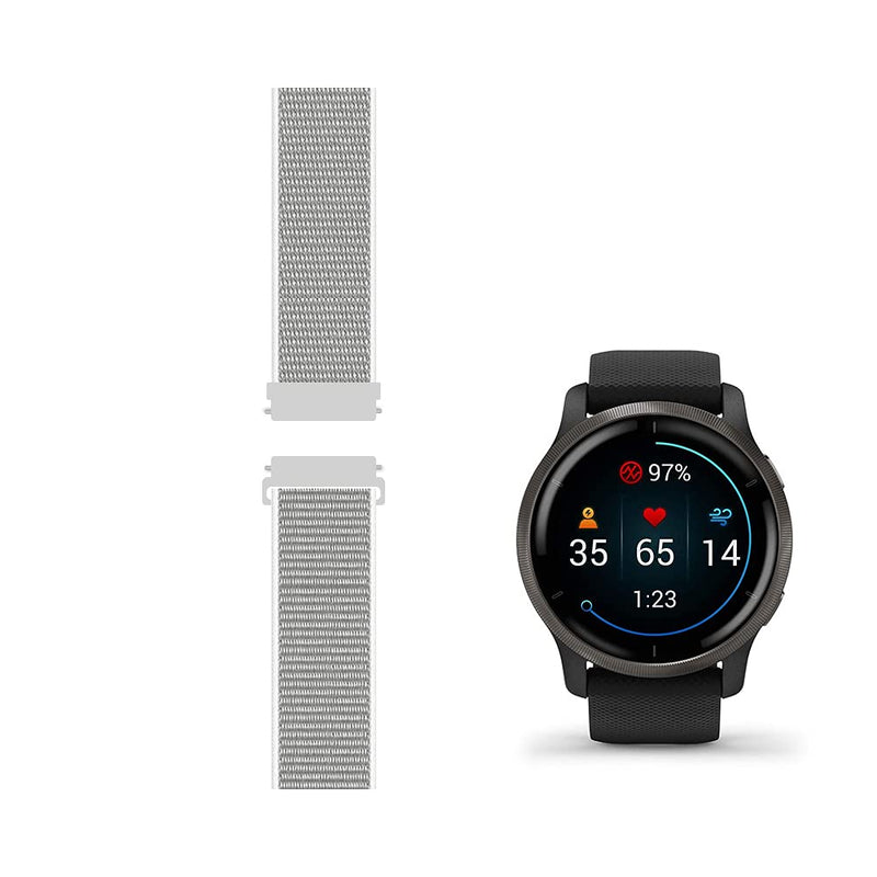 LuxuryJOY Nylon Straps Compatible with Garmin Venu 2S Smartwatch Replacement Bands Quick Release 18mm (Quick Release 18mm) Small (5.3"-6.7") (13#) Seashell - NewNest Australia