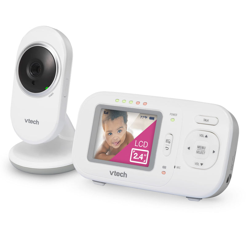 VTech VM320 Video Baby Temperature Monitor, Invisible Night Vision, Soothing Sounds, 2-Way Talk Intercom, Secured Transmission, 2.4" Color LCD Screen with Fixed Camera, Smart Choice Product 2.4" screen - NewNest Australia