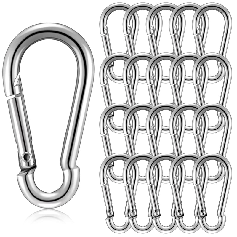 20 Pieces Small Clips Snap Hook Stainless Steel Clip Keychain 1.57 Inch Stainless Steel Spring Snap Hook for Home Outdoor Sports Camping Bird Feeder Dog Leash Harness Link Keychain - NewNest Australia