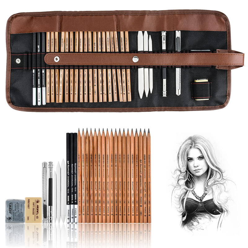 YunQiDeer Drawing Pencils, Sketch Pencils Art Supplies Kit for Kids Adults, Professional Sketching Art Graphite Charcoal Pencils Set - NewNest Australia
