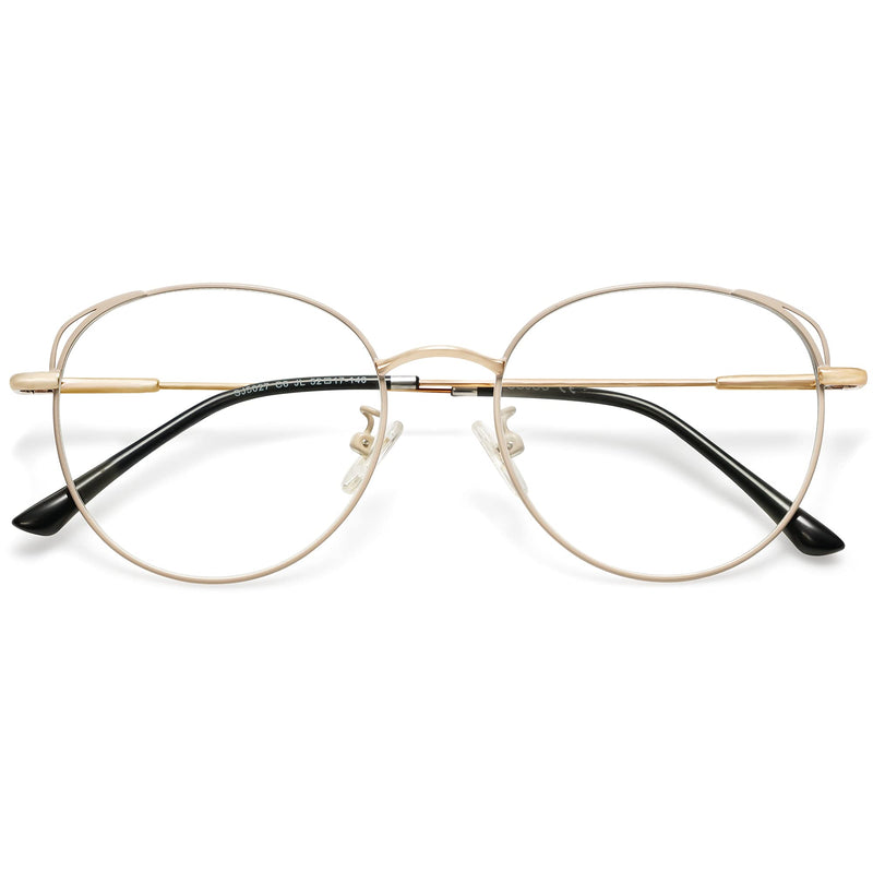 SOJOS Cat Eye Blue Light Blocking Glasses Hipster Metal Frame Women Eyeglasses She Young Beige - NewNest Australia