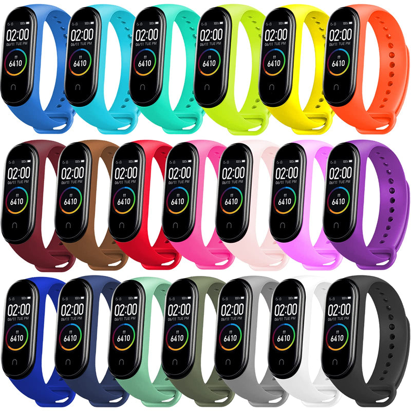 20 Pieces Strap Replacement Compatible with Xiaomi Mi Band 4 / Xiaomi Mi Band 3, Bands for Xiaomi Mi Band 4 Bracelet Wristbands Accessories Silicone for Mi Fit 3 Straps (20 Colors) - NewNest Australia